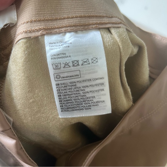 NWT H&M Tan Brown vegan Leather Leggings size 12 - Picture 5 of 8